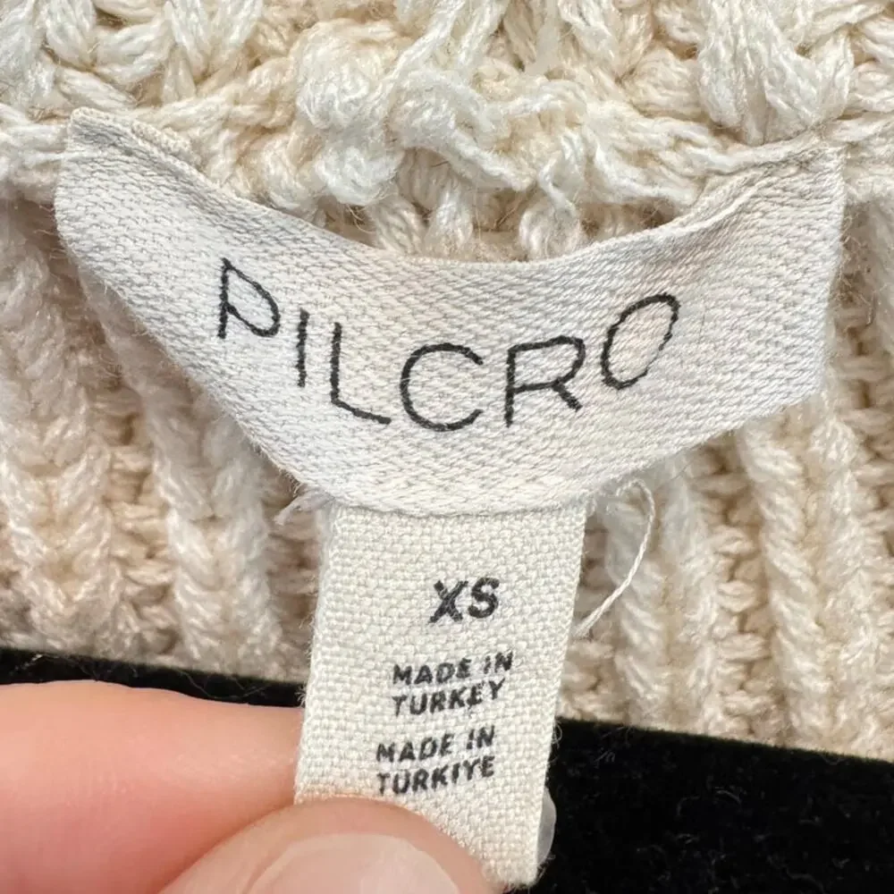 Pilcro Womens Sleeveless Knit Top Size XS Cream Beige Boho Beachy Hooded Classic - Picture 2 of 7